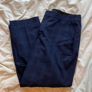 Banana Republic Avery Curvy fit navy plaid pants